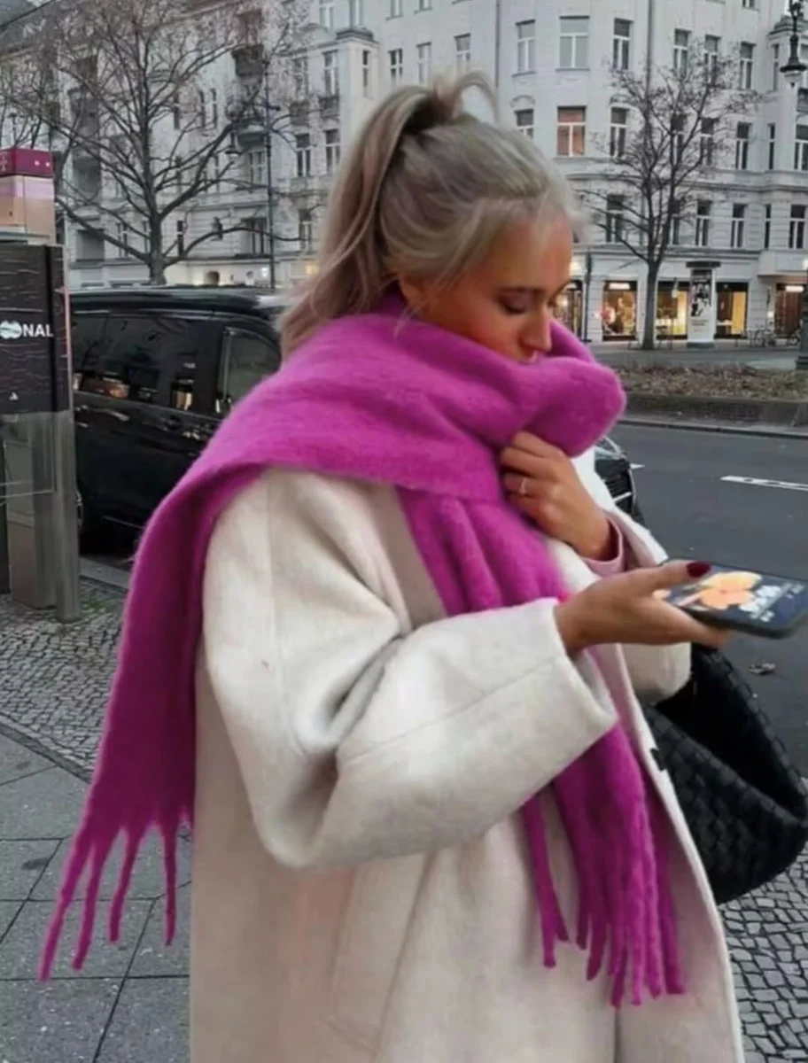 One Giant Scarf, Everything Else Quiet on a petite woman