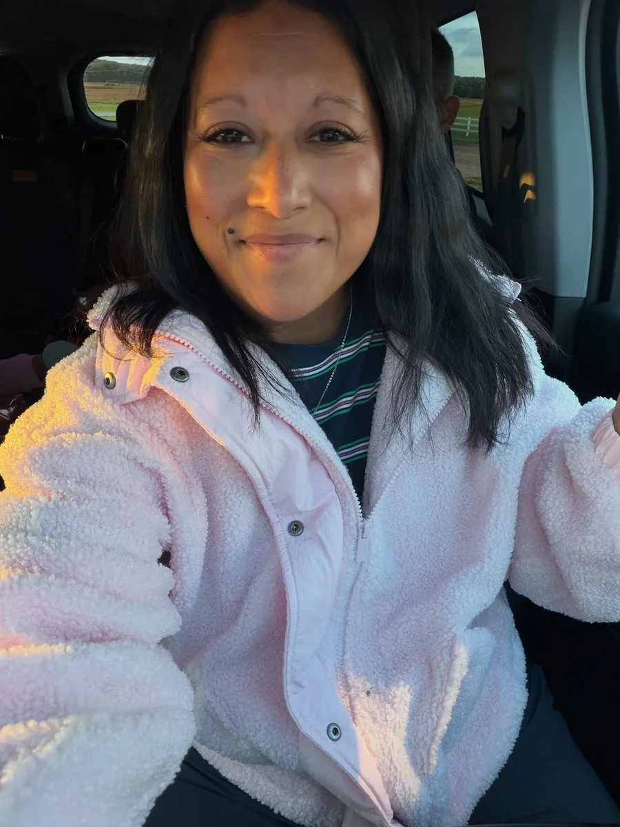 Teddy Fleeces in Pale Colors on a petite woman