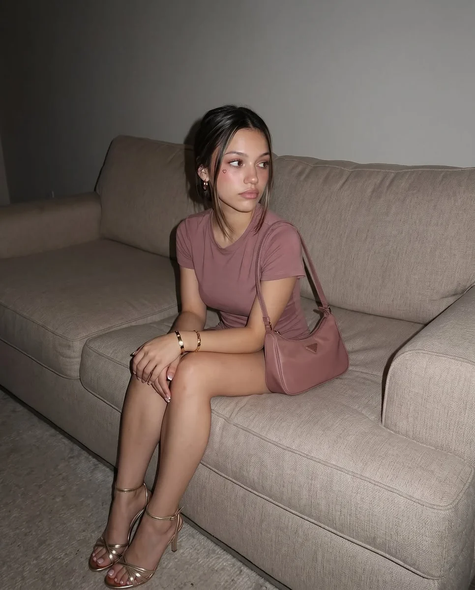 One-Color Dressing in Mauve on a petite woman