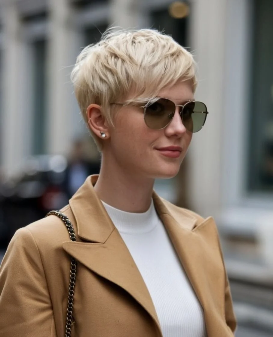 Petite Fashion 5 Ft: The Camel Blazer Formula on a petite woman
