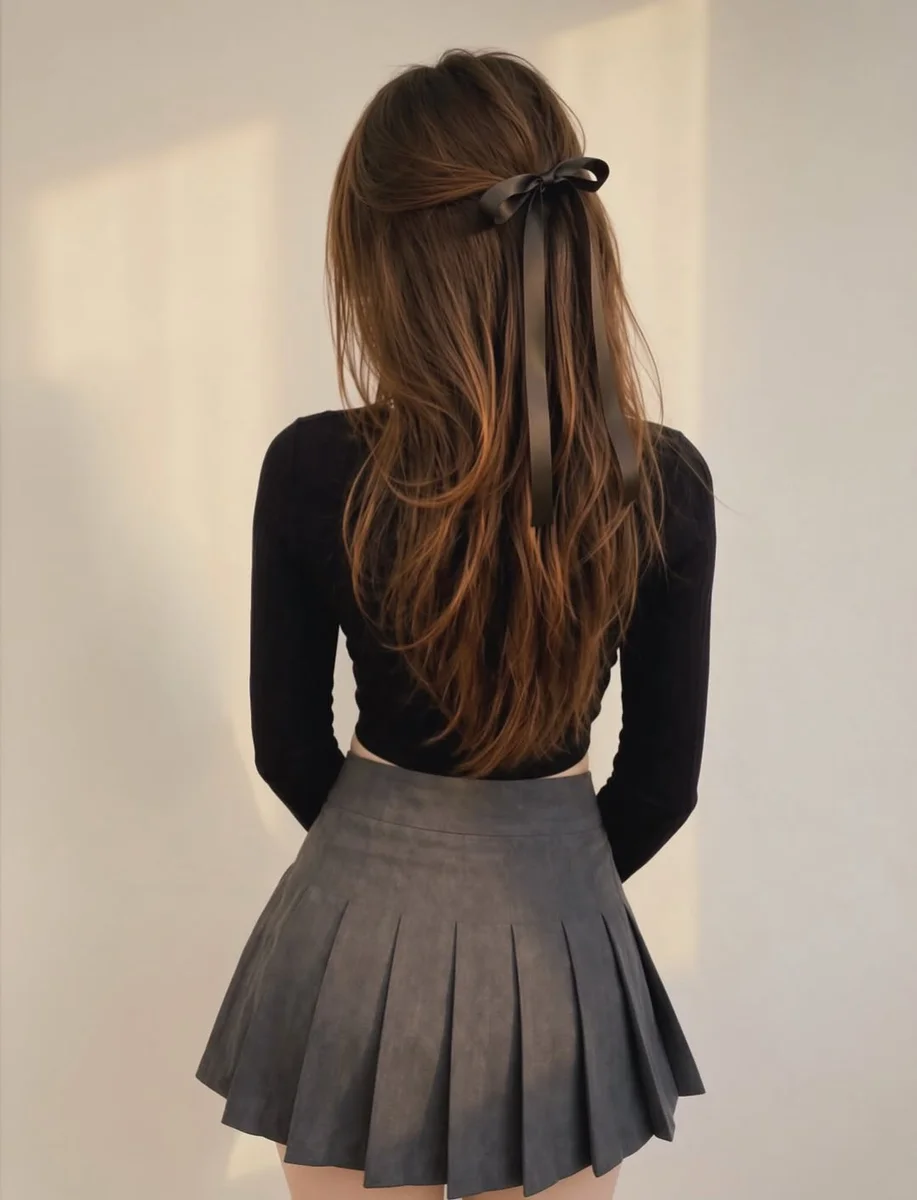 The Pleated Mini, Worn the Petite Way on a petite woman