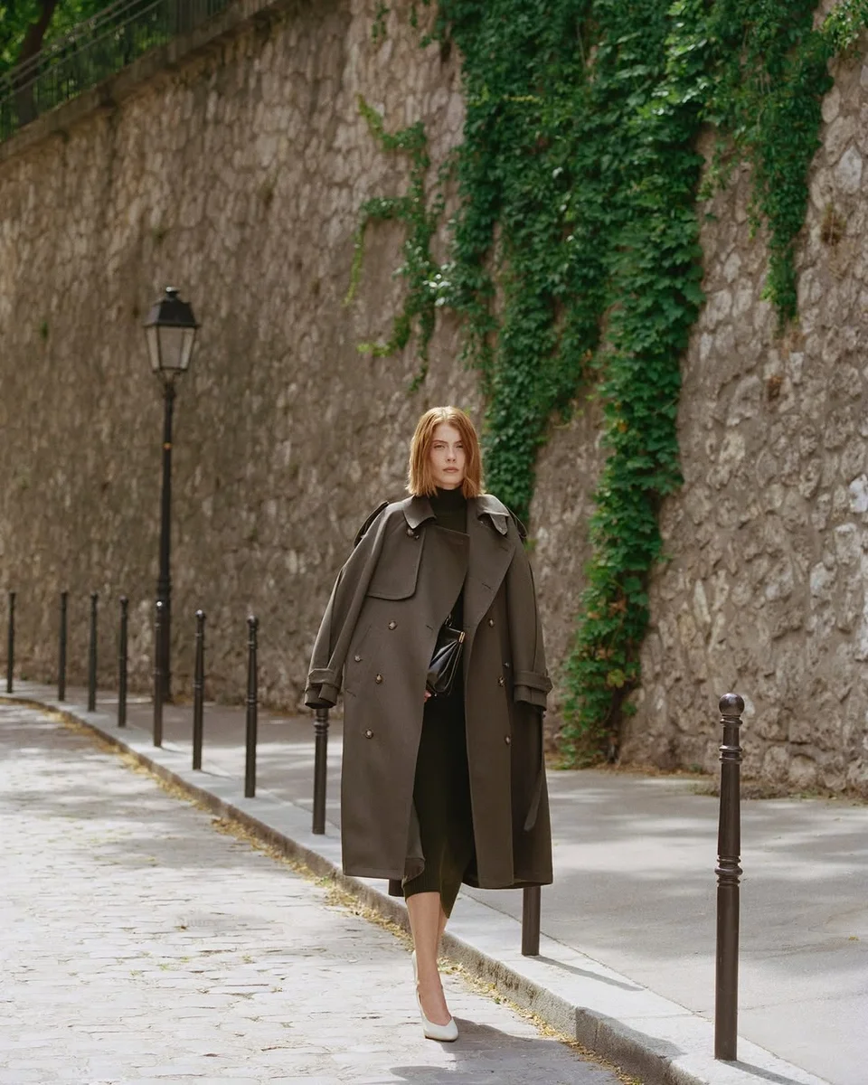 The Paris Trench, Cut for 5'4 and Under on a petite woman