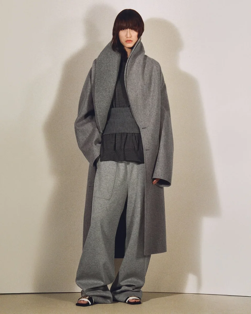 Head-to-Toe Gray, Three Textures on a petite woman