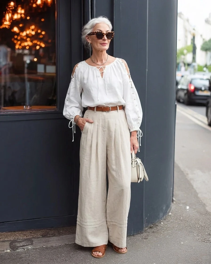 Asymmetry That Flatters on a petite woman