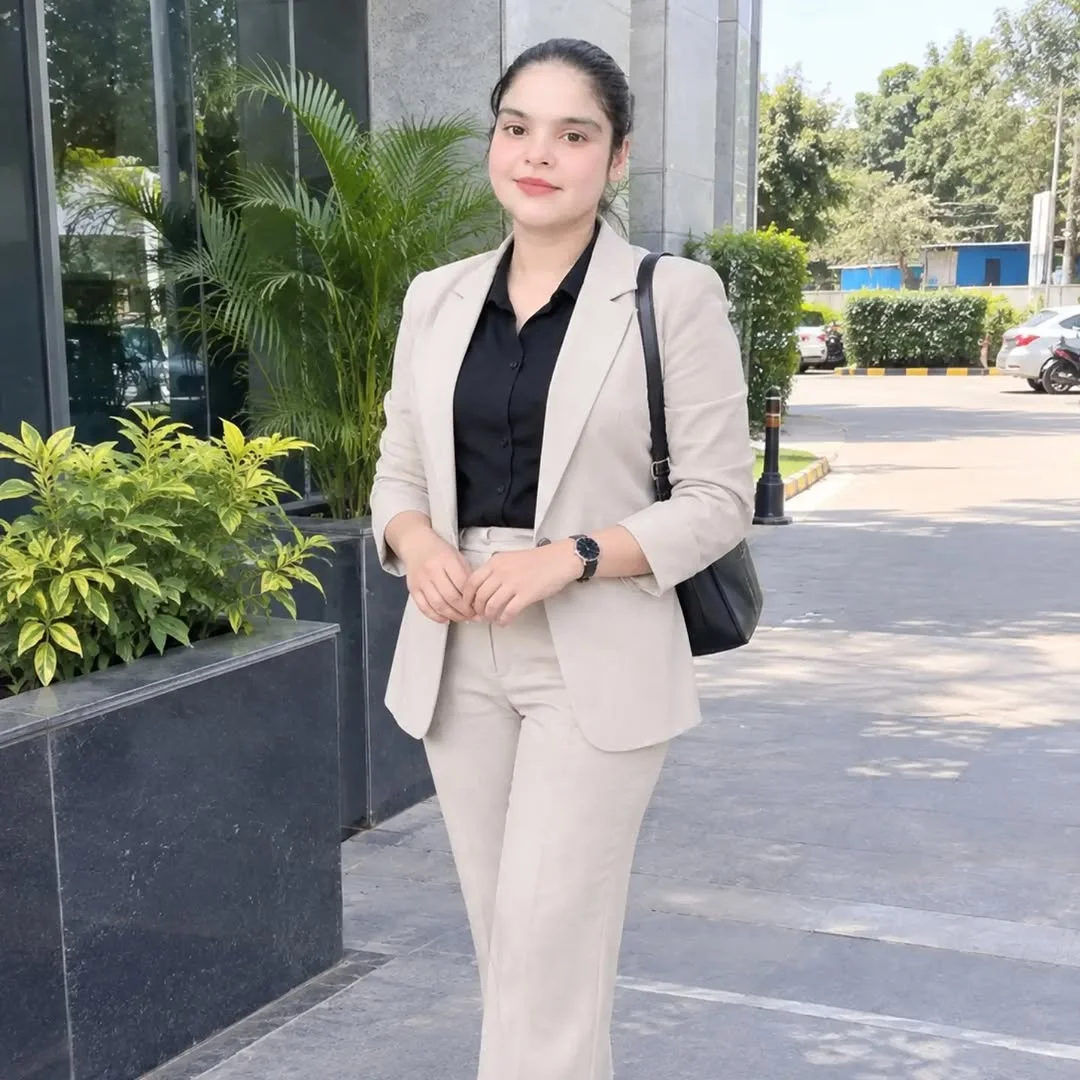 Head-to-Toe Beige for a Clean Monochrome Day on a petite woman