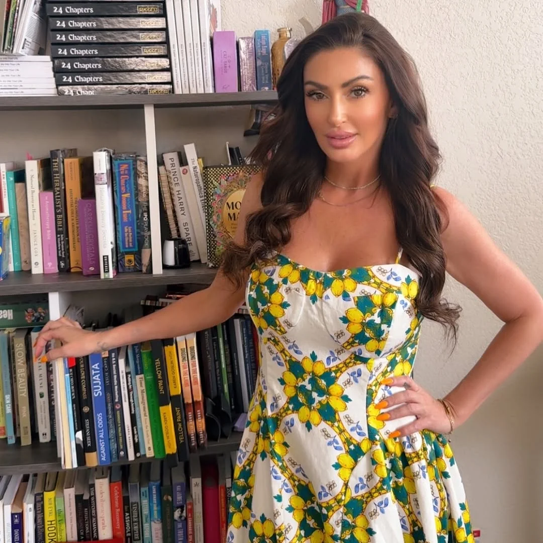 A Lemon-Print Sundress for Bright Summer Days on a petite woman