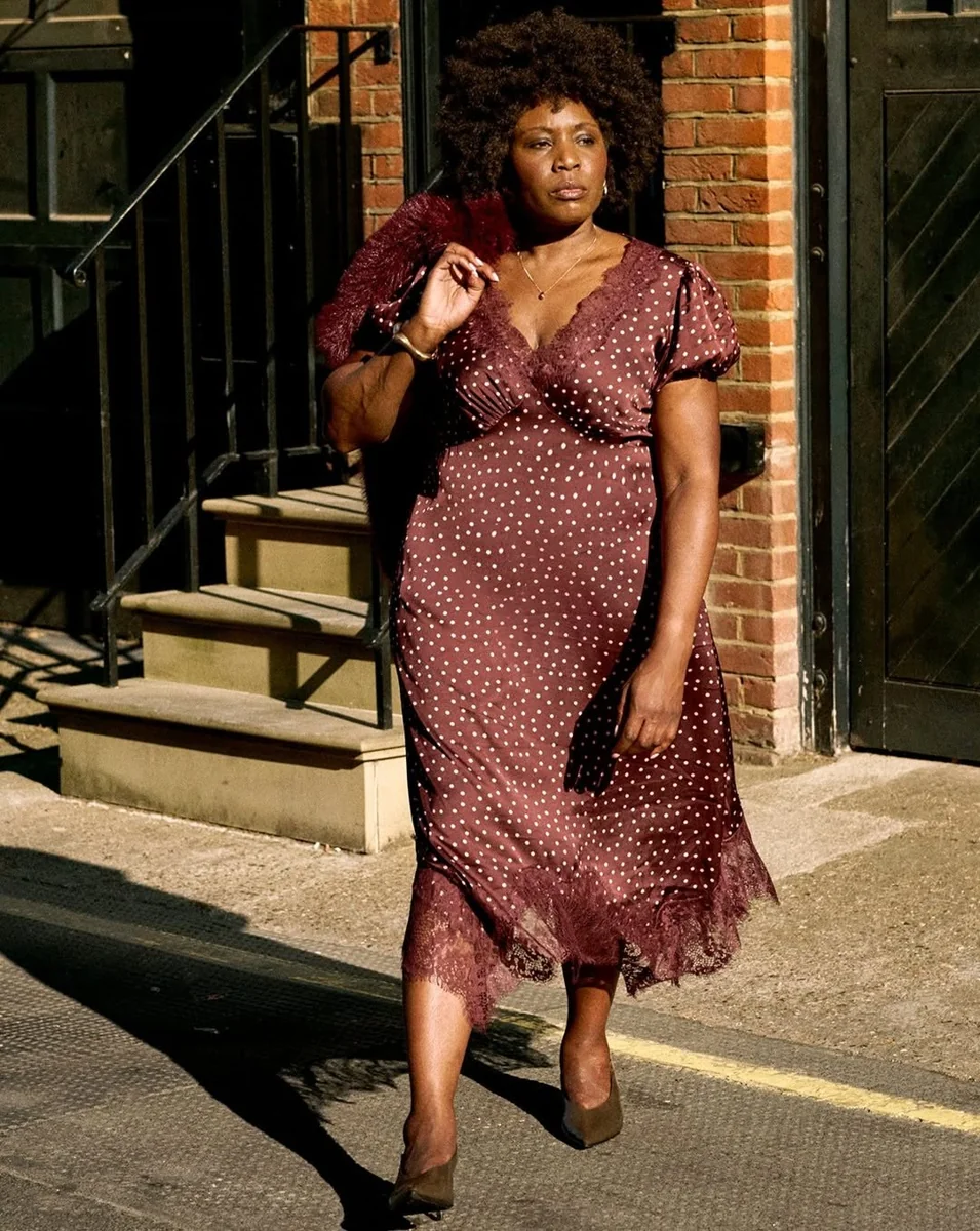 Small Dots, Big Lesson on Print Scale on a petite woman
