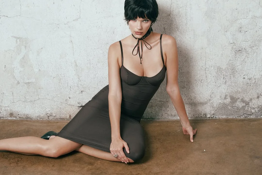 The Slip Midi: Keep It Fitted, Not Floaty on a petite woman