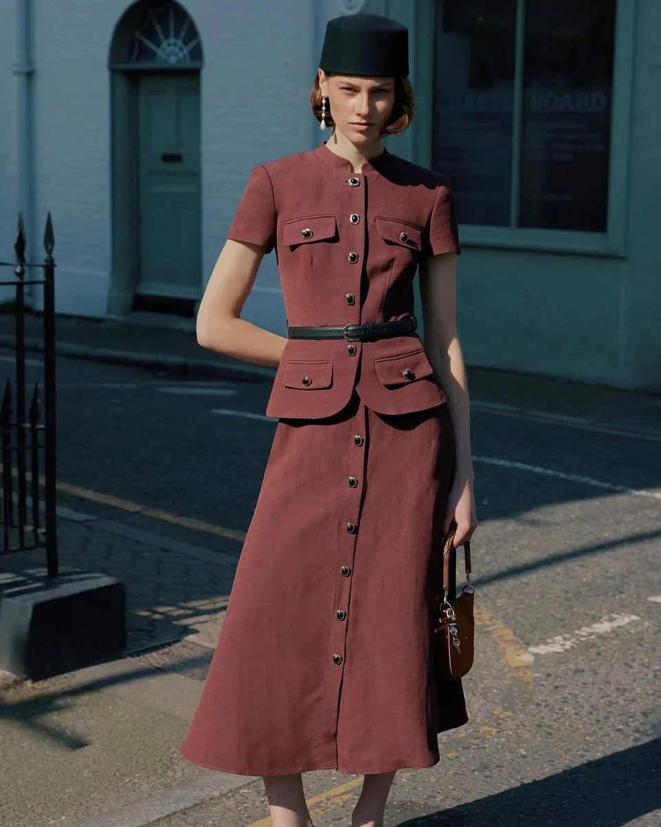 The Belted Midi Dress Every Petite Wardrobe Needs on a petite woman