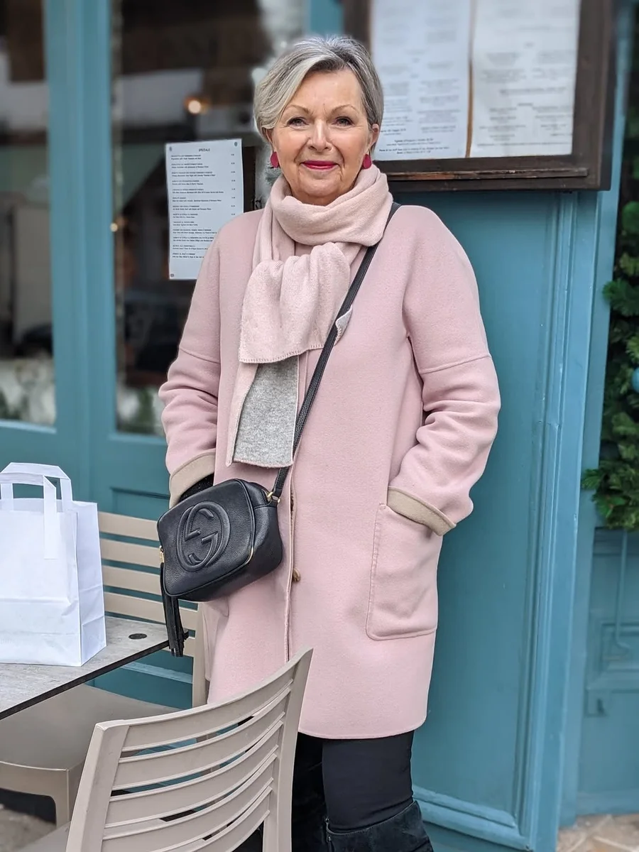 Blush Pink After 60: Soft Color, Sharp Shape on a petite woman