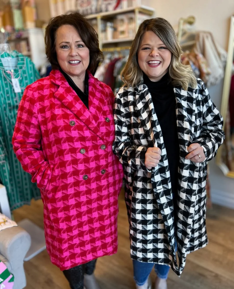 Pick Your Check: Bold Color or Classic Contrast on a petite woman