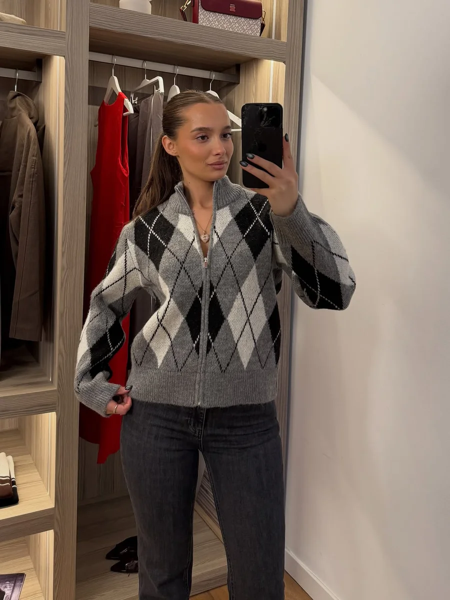 Argyle, But Make It Casual on a petite woman