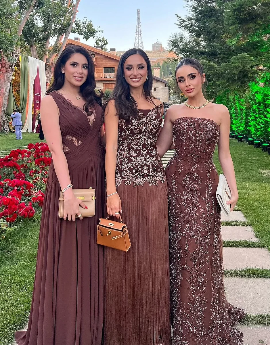 Bronze Gowns for the Group Photo on a petite woman
