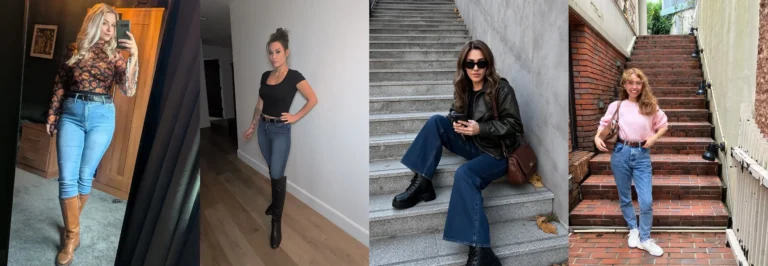 Four thanksgiving outfits with jeans & pants for petites collage for petite women