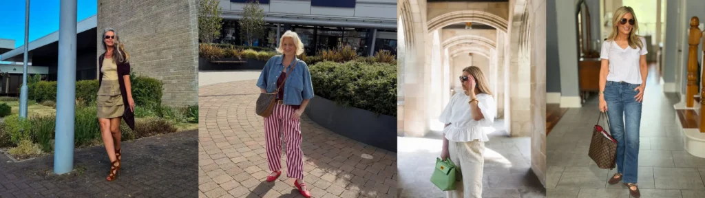 Four petite fashion trends over 50: modern looks that flatter collage for petite women